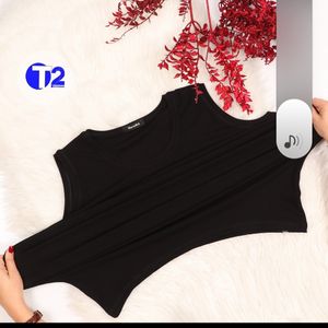 تاپ زنانه مشکی کبریتی