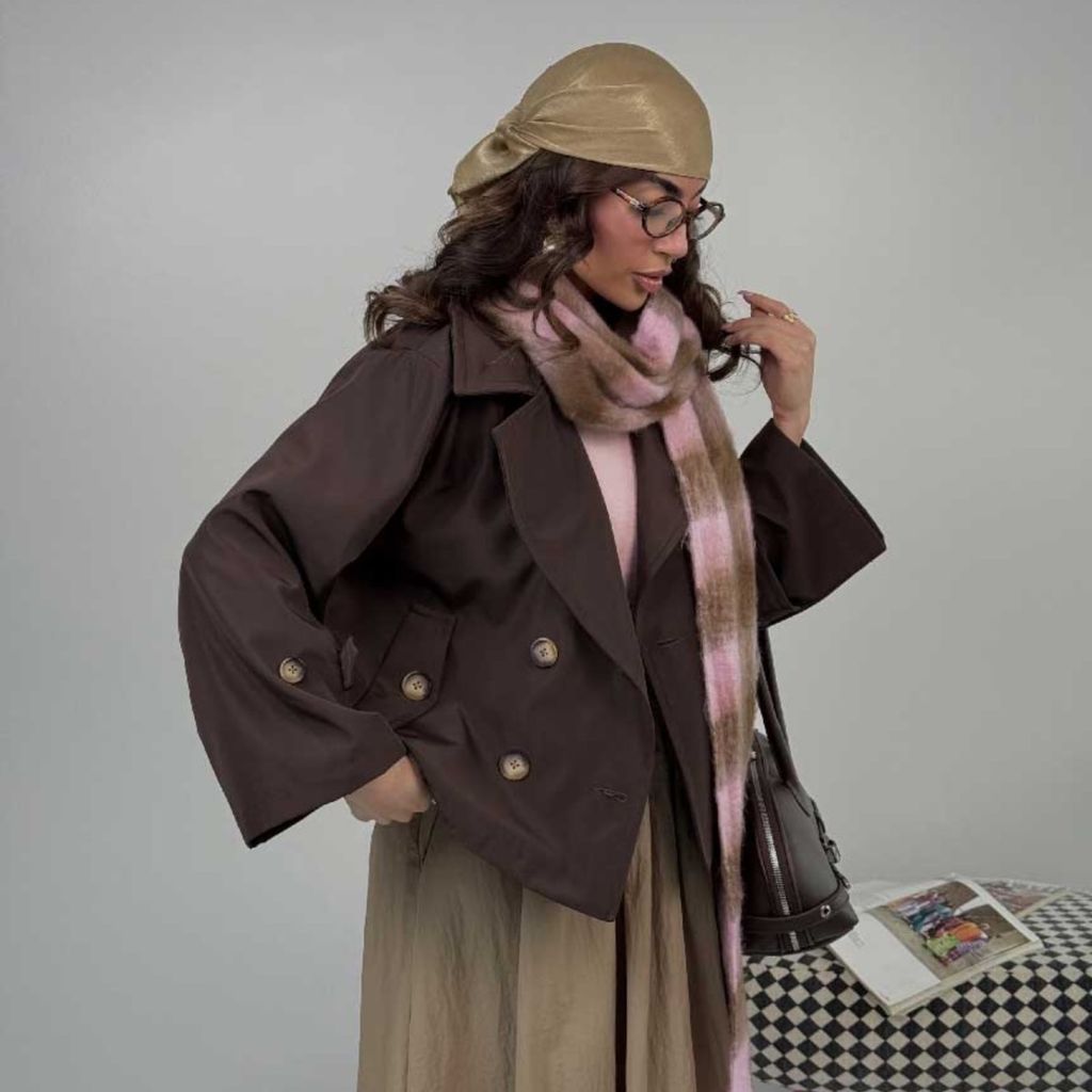 خرید انلاین ترنچ کت آستین پاگون دار کد 120401