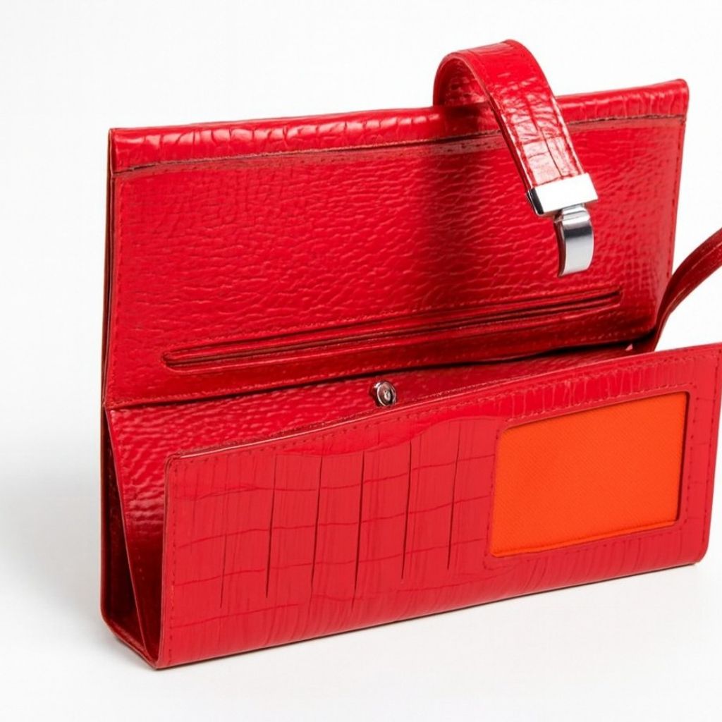 قیمت ارزان کیف پول چرم طبیعی قرمز