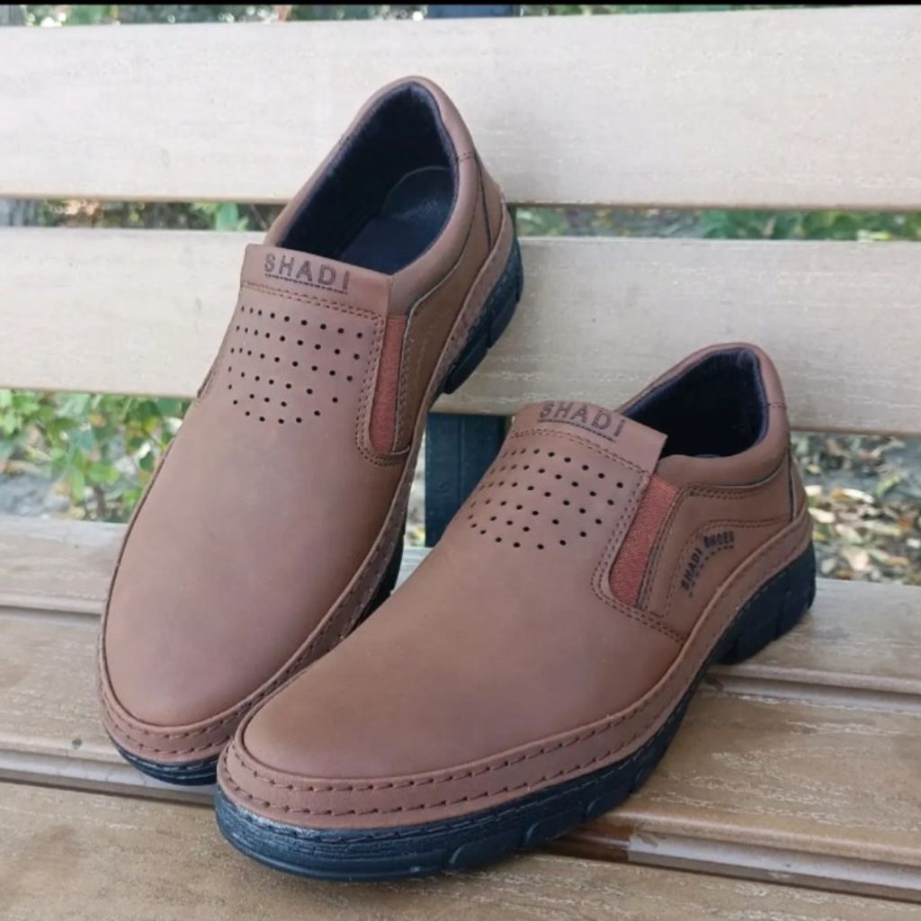 مشخصات کفش مردانه روزمره رنگ حنایی مدل کشی سایز 40 تا 44
