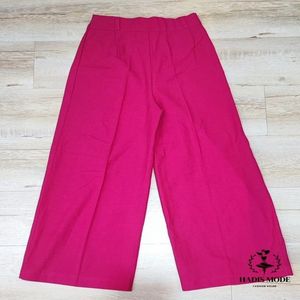 خرید اینترنتی قیمت شلوار نیم بگ لینن سرخابی دخترانه زنانه