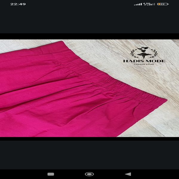 شلوار نیم بگ لینن سرخابی دخترانه زنانه