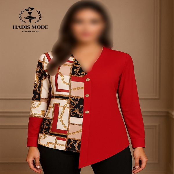 شومیز زنانه طرحدار الیزه جلو بسته