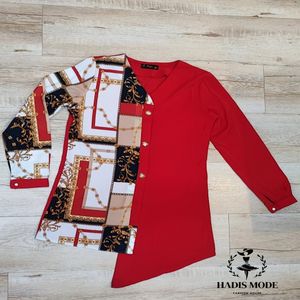 خرید اینترنتی قیمت شومیز زنانه طرحدار الیزه جلو بسته