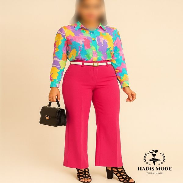 شلوار نیم بگ زنانه دخترانه کرپ کره 40 تا 48