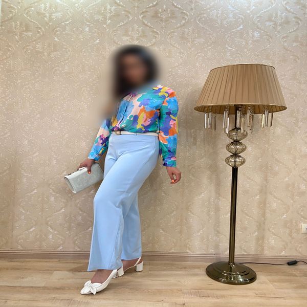 شلوار نیم بگ زنانه دخترانه کرپ کره 40 تا 48