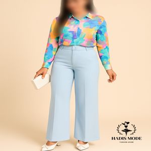 خرید اینترنتی قیمت شلوار نیم بگ زنانه دخترانه کرپ کره 40 تا 48