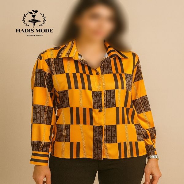 شومیز زنانه ساتن الیکس طرح فندی