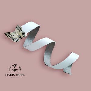 کمربند زنانه سگک پروانه سفید