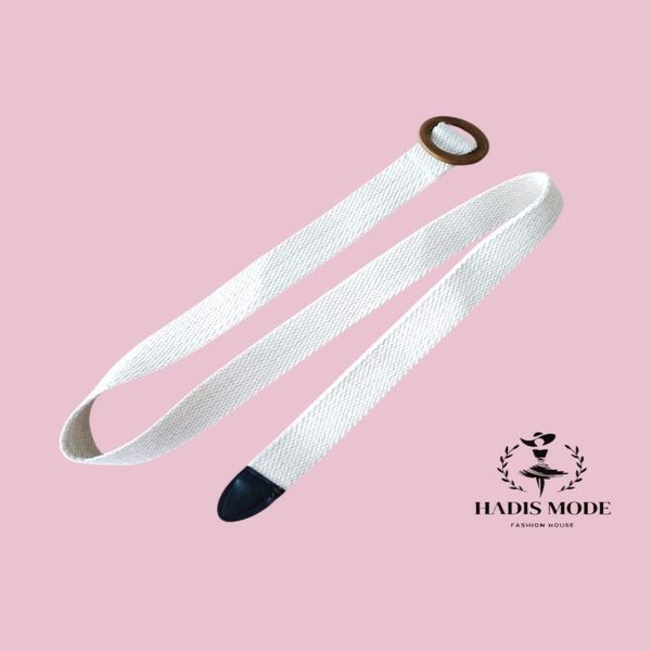 کمربند زنانه کنفی پنبه سگک چوبی