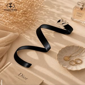 کمربند زنانه دخترانه سگک وارداتی لویی ویتون دور دوخت پرکار نگینی