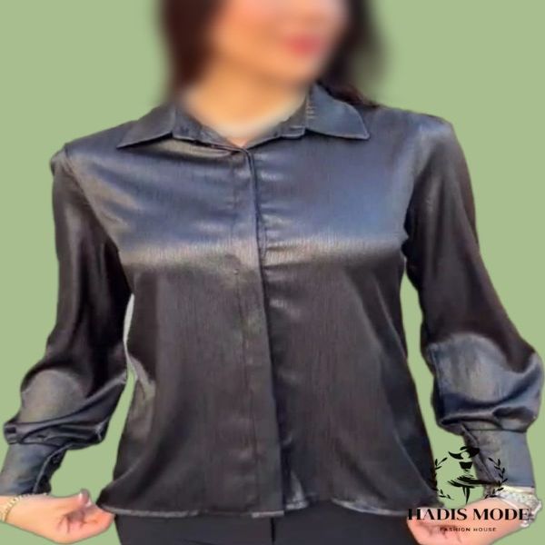 شومیز زنانه یقه مردانه ساتن فیورا