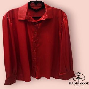 خرید اینترنتی قیمت شومیز زنانه یقه مردانه ساتن فیورا