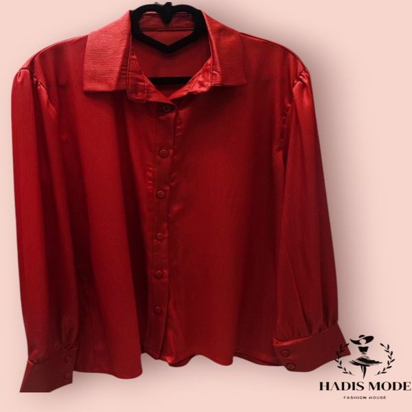 شومیز زنانه یقه مردانه ساتن فیورا