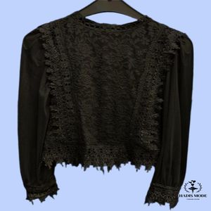 خرید اینترنتی قیمت شومیز زنانه دانتل آستین توری