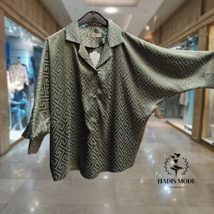 خرید اینترنتی قیمت شومیز ساتن یقه انگلیسی کیمونو