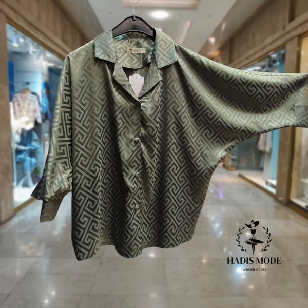 شومیز ساتن یقه انگلیسی کیمونو