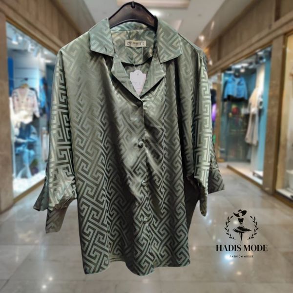 شومیز ساتن یقه انگلیسی کیمونو