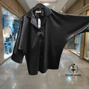 خرید اینترنتی قیمت شومیز ساتن یقه انگلیسی کیمونو