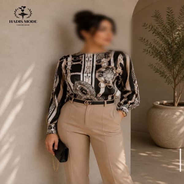 شومیز مجلسی دخترانه زنانه ساتن ابریشم ورساچه