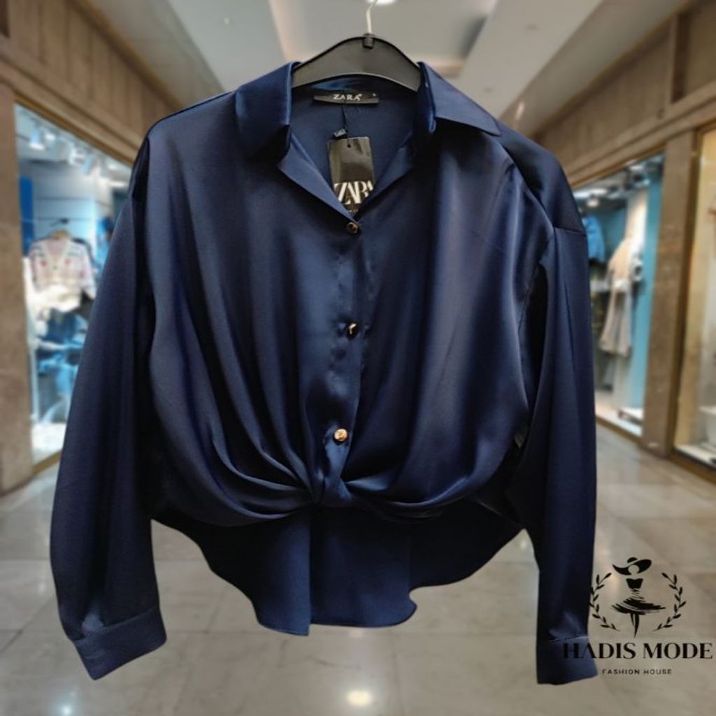 خرید اینترنتی قیمت شومیز زنانه ساتن ژولیت گره ای