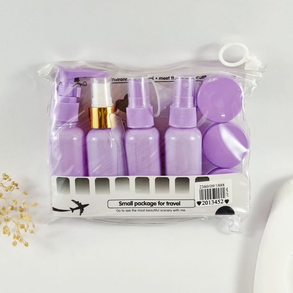 خرید انلاین ست مسافرتی بهداشتی قابل حمل – بطری‌های کوچک برای شامپو، کرم و اسپری