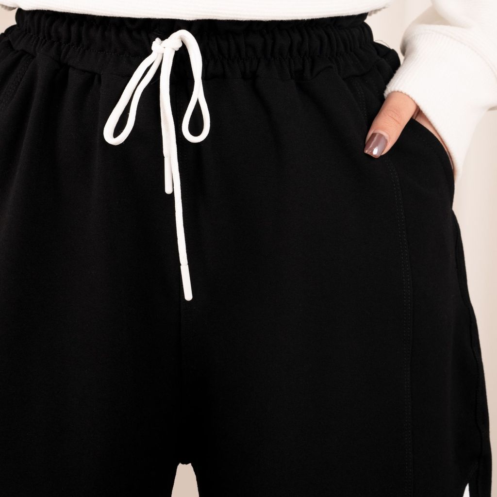 خرید آنلاین شلوار بگ مشکی دو خط پاد