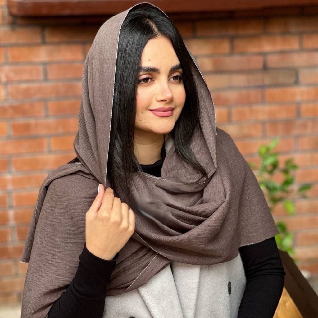 خرید اینترنتی شال برشکا دور نقره ای شیک زنانه