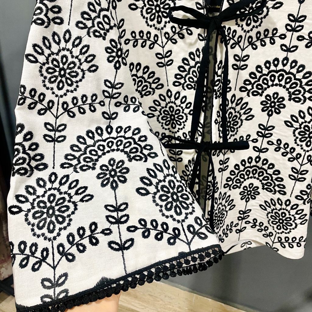 خرید انلاین مانتو لینن خامه دوزی گلوریا(کالکشن فروزان نریمیسا)