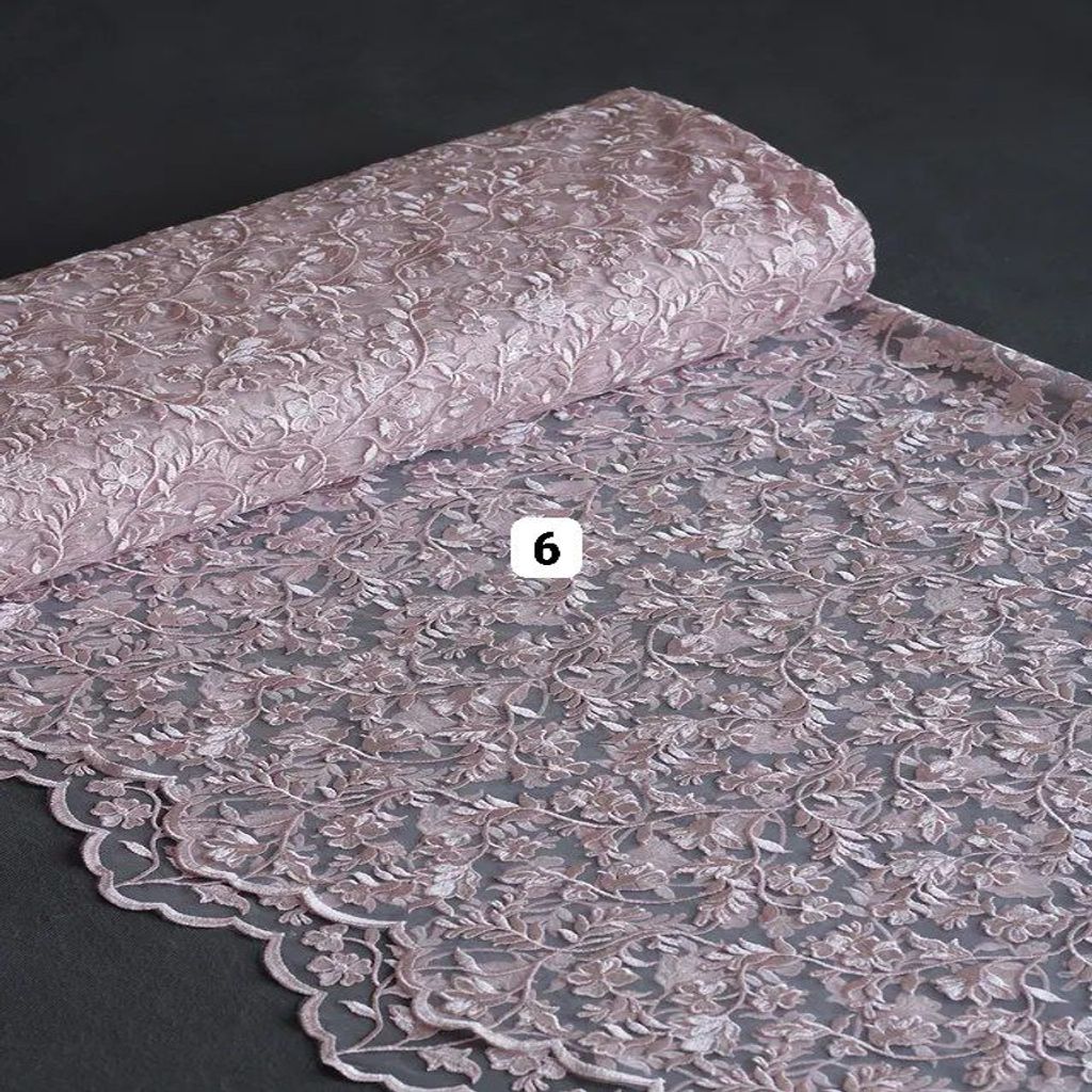 خرید اینترنتی قیمت پارچه دانتل داماس 1226 - رنگ 6