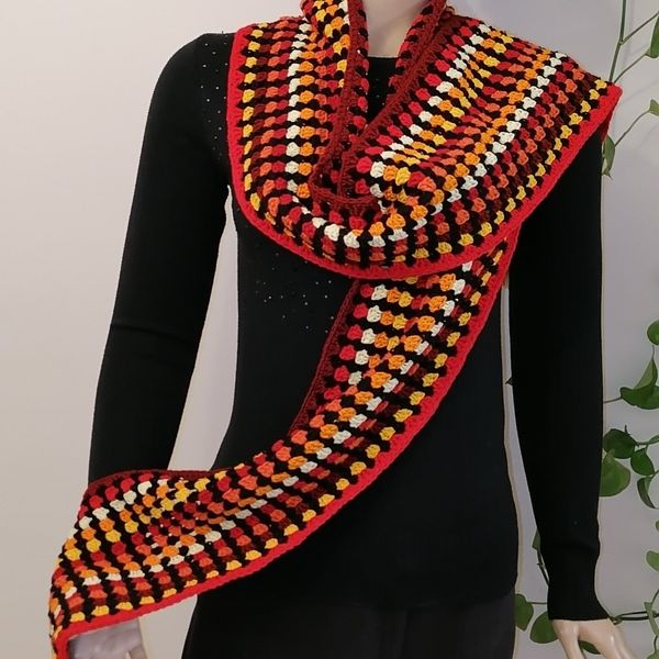 شالگردن چندرنگ دستبافت، زنانه، مردانه کد 1102