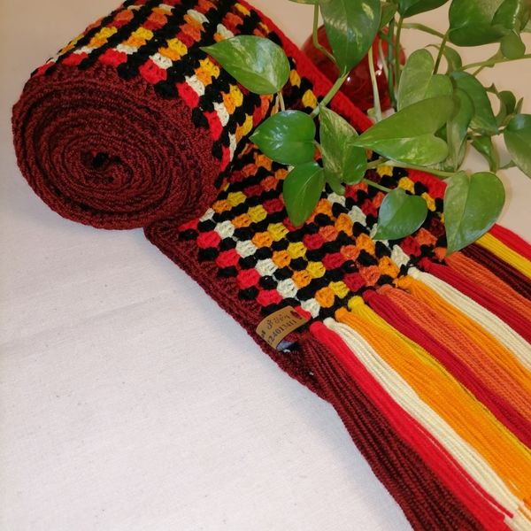 شالگردن چندرنگ دستبافت، زنانه، مردانه کد 1102