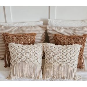 ست 4 عددی کاور‌کوسن مکرومه بافی