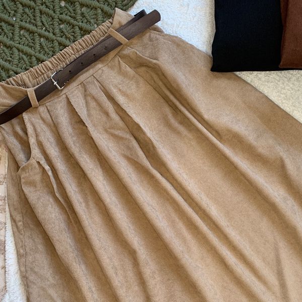 دامن مخمل کبریتی بلند