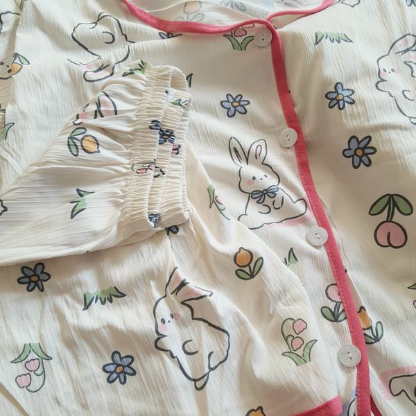 ست لباس منزل راحتی زنانه و دخترانه پینترستی طرح خرگوش قواره دار