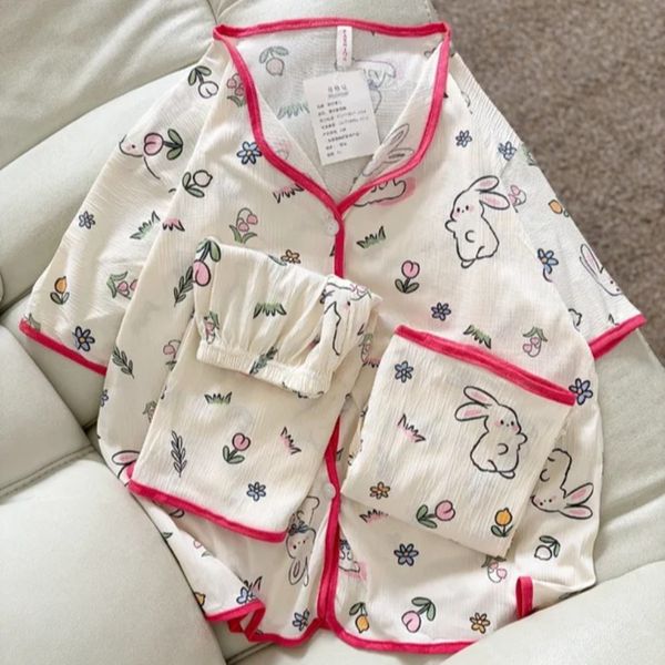 ست لباس منزل راحتی زنانه و دخترانه پینترستی طرح خرگوش قواره دار