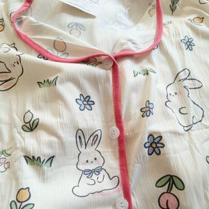 فروش اینترنتی ست لباس منزل راحتی زنانه و دخترانه پینترستی طرح خرگوش سایز بزرگ