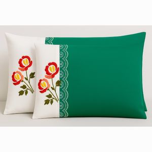 روبالشتی گلدوزی شده کار دست با نخ دمسه 2 عددی