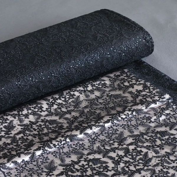 پارچه دانتل مشکی 1143 - طرح تعداد 2