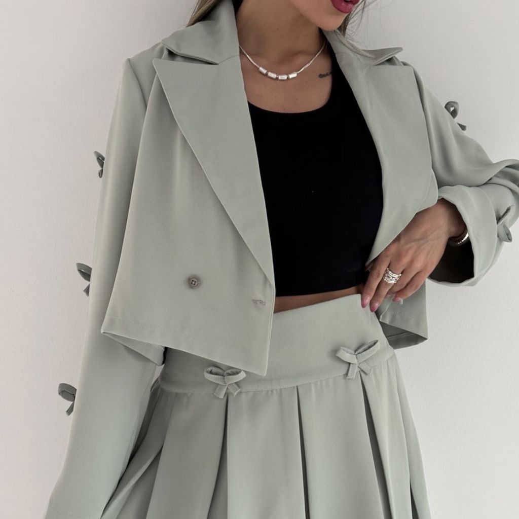 خرید انلاین ست کت و دامن پاپیونی کد 160706