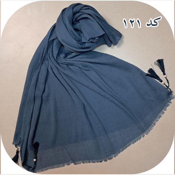 شال پلیسه منگوله دار ساده کد 121