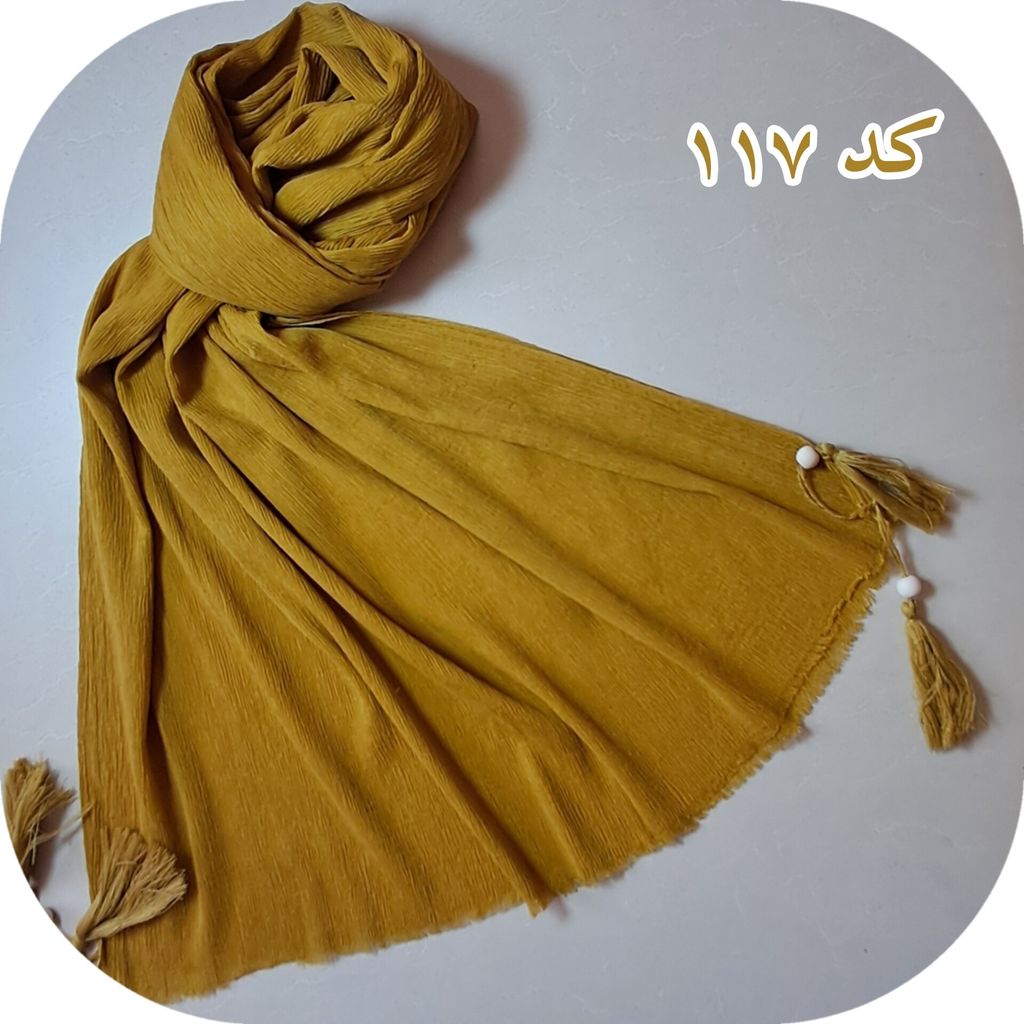 قیمت شال پلیسه منگوله دار ساده کد 117