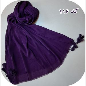 فروش اینترنتی شال پلیسه منگوله دار ساده کد 116