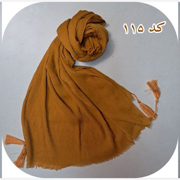 شال پلیسه منگوله دار ساده کد 115