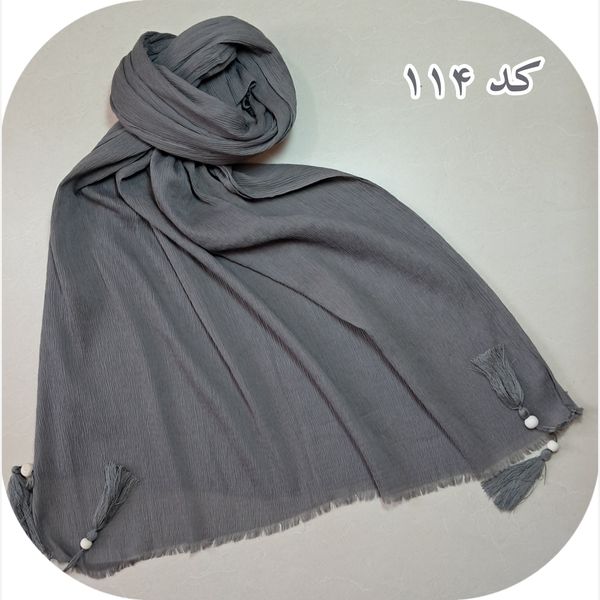 شال پلیسه منگوله دار ساده کد 114