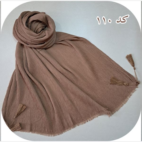 شال پلیسه منگوله دار ساده کد 110