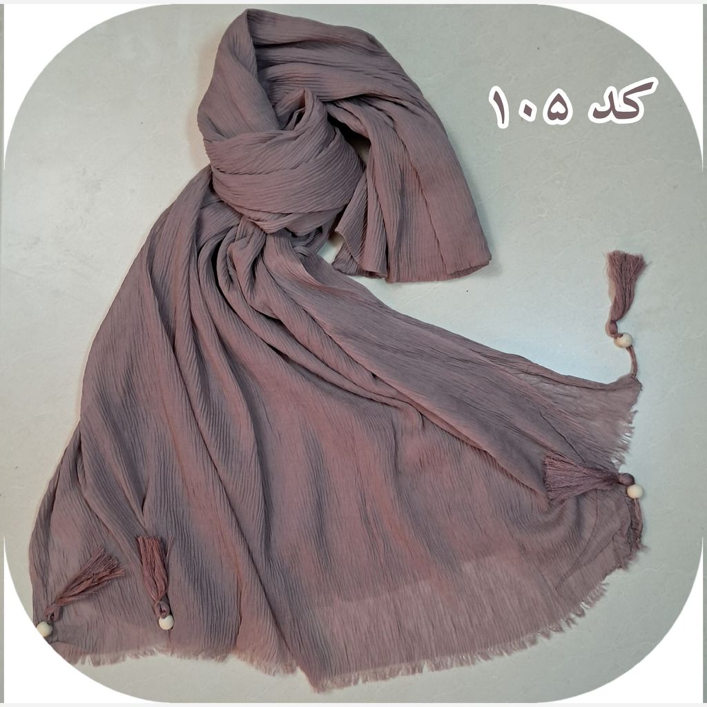 قیمت ارزان شال پلیسه منگوله دار ساده کد 105
