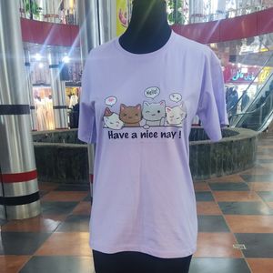 قیمت تیشرت زنانه نخی طرح پیشی کد 3001