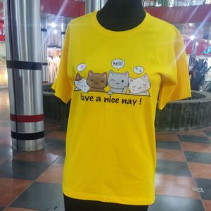 قیمت تیشرت زنانه نخی طرح پیشی کد 3001