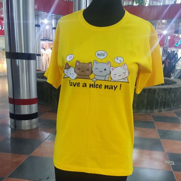 تیشرت زنانه نخی طرح پیشی کد 3002